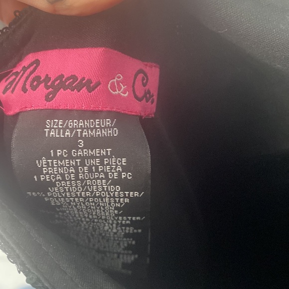 Morgan & Co Long Keyhole back Green Sequin Dress Size 3 - Picture 3 of 11